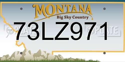 73LZ971 Montana License Plate