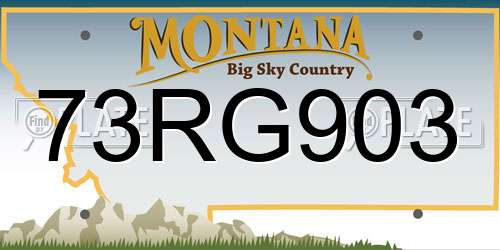 73RG903 Montana License Plate