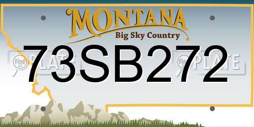 73SB272 Montana License Plate