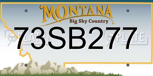 73SB277 Montana License Plate