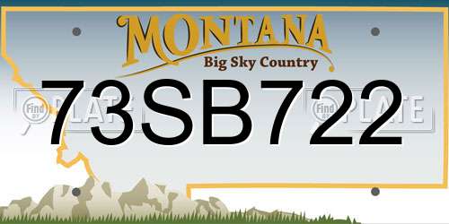 73SB722 Montana License Plate