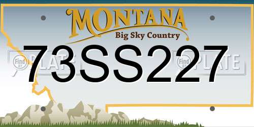 73SS227 Montana License Plate