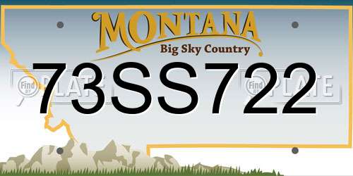 73SS722 Montana License Plate