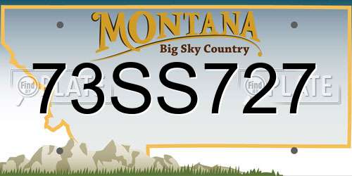 73SS727 Montana License Plate