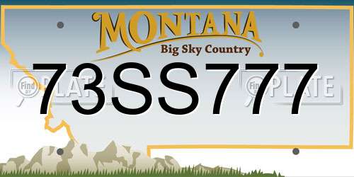 73SS777 Montana License Plate