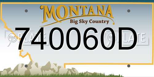 740060D Montana License Plate