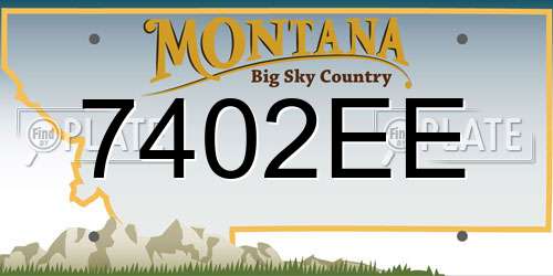 7402EE Montana License Plate