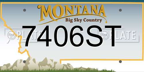 7406ST Montana License Plate