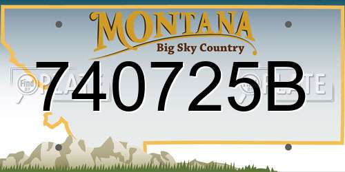 740725B Montana License Plate