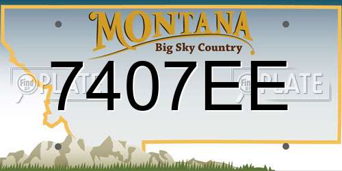 7407EE Montana License Plate