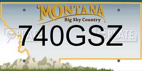 740GSZ Montana License Plate