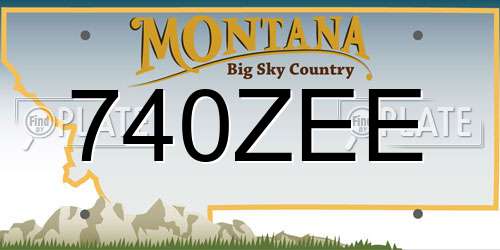 740ZEE Montana License Plate