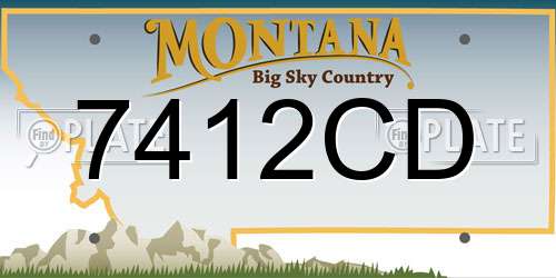 7412CD Montana License Plate