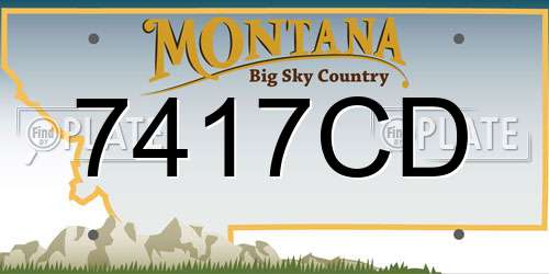 7417CD Montana License Plate