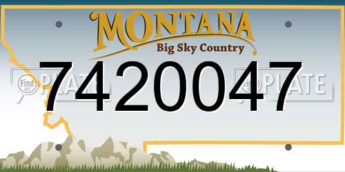 7420047 Montana License Plate