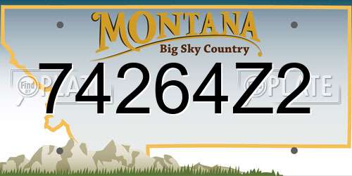 74264Z2 Montana License Plate