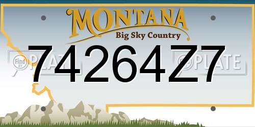 74264Z7 Montana License Plate