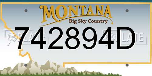 742894D Montana License Plate