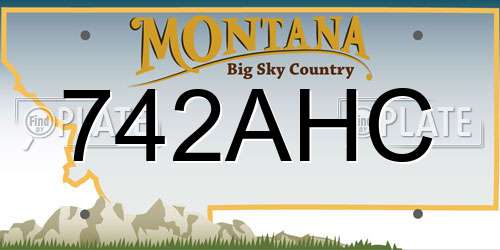 742AHC Montana License Plate