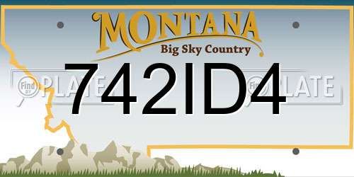 742ID4 Montana License Plate