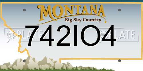 742IO4 Montana License Plate