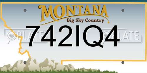 742IQ4 Montana License Plate