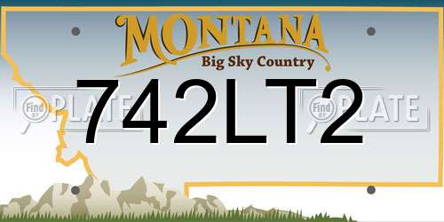 742LT2 Montana License Plate