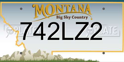 742LZ2 Montana License Plate