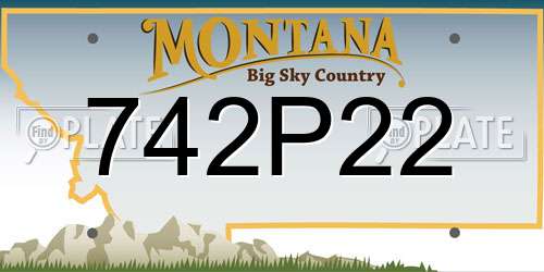742P22 Montana License Plate