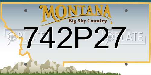 742P27 Montana License Plate