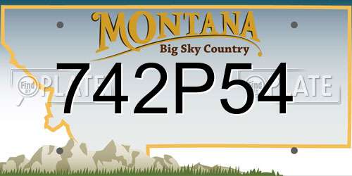 742P54 Montana License Plate