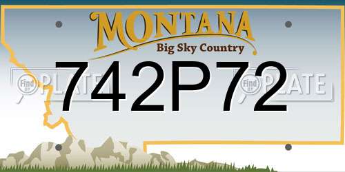 742P72 Montana License Plate