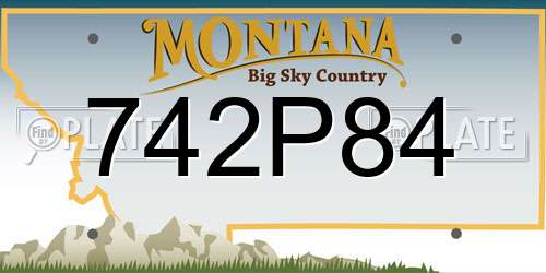 742P84 Montana License Plate