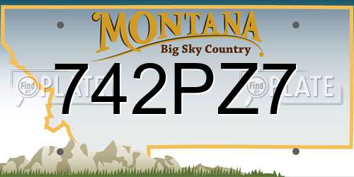 742PZ7 Montana License Plate