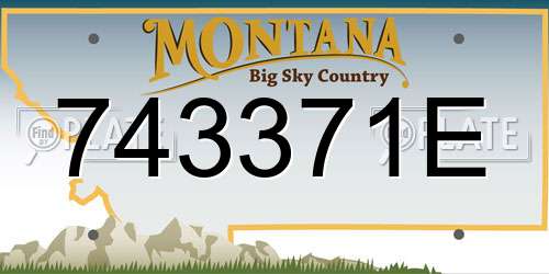 743371E Montana License Plate
