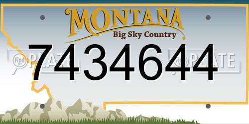 7434644 Montana License Plate