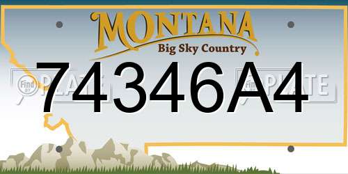 74346A4 Montana License Plate