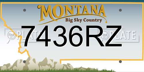 7436RZ Montana License Plate