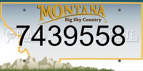 7439558 Montana License Plate