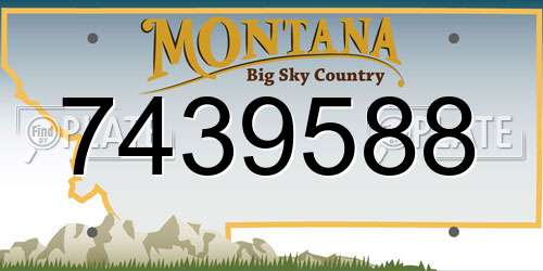 7439588 Montana License Plate