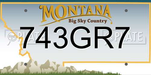 743GR7 Montana License Plate