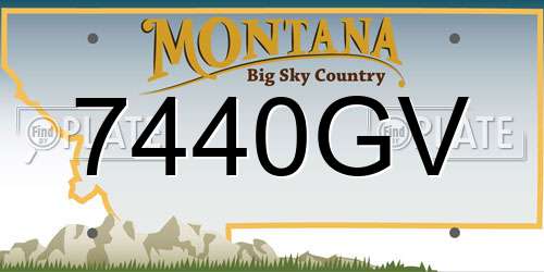 7440GV Montana License Plate