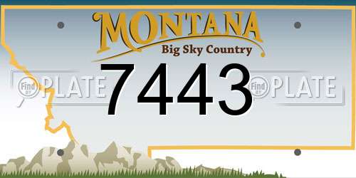 7443 Montana License Plate