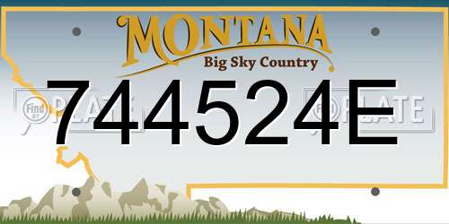 744524E Montana License Plate