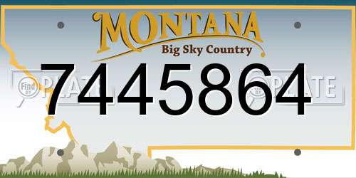 7445864 Montana License Plate