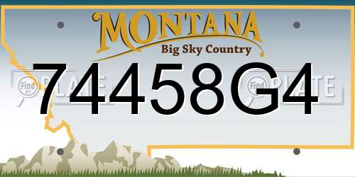 74458G4 Montana License Plate