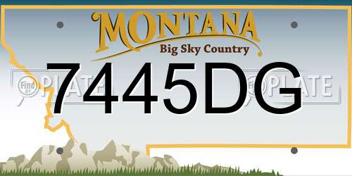 7445DG Montana License Plate