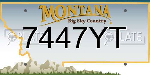 7447YT Montana License Plate