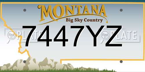 7447YZ Montana License Plate
