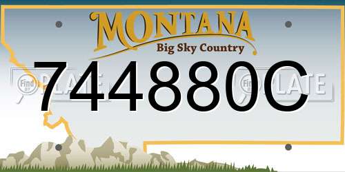 744880C Montana License Plate